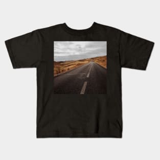 Empty Road in Gloomy Countryside Kids T-Shirt